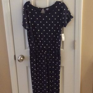 New Old Navy Girls XL 14 navy daisy jumpsuit NWT